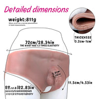 4.53in Realistic Small Solid Dildo Panty Vaginal Opening Bilateral Cock Toy