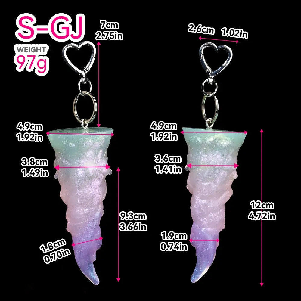 4.56in 4.72in 5.7in 6.81in 7.91in Ice Cream Silicone Fantasy Dildo Pendant