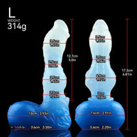 4.56in 5.9in 6.81in 8.07in Dog Knot Silicone Soft Fantasy Cock Dildo