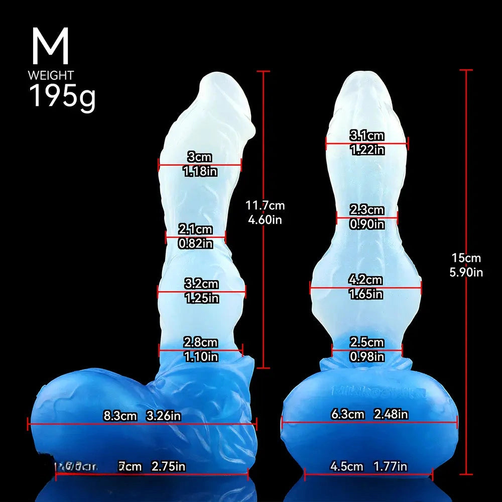 4.56in 5.9in 6.81in 8.07in Dog Knot Silicone Soft Fantasy Cock Dildo