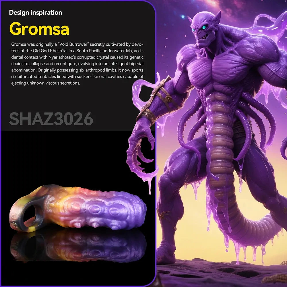 4.56in Gromsa Tentacle Silicone Soft Dildo Sleeve Cock Extender