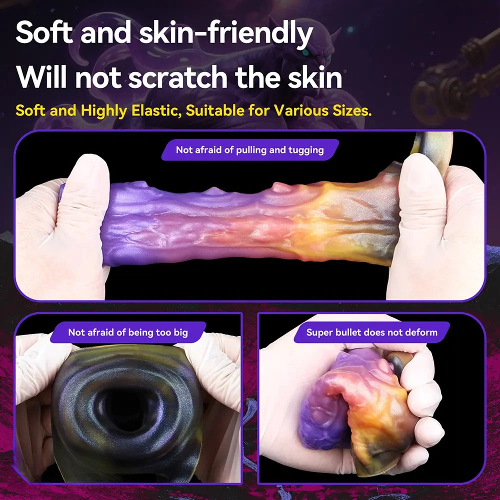 4.56in Gromsa Tentacle Silicone Soft Dildo Sleeve Cock Extender