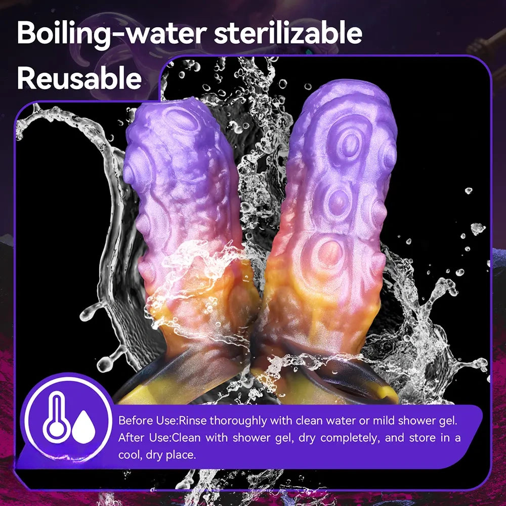 4.56in Gromsa Tentacle Silicone Soft Dildo Sleeve Cock Extender