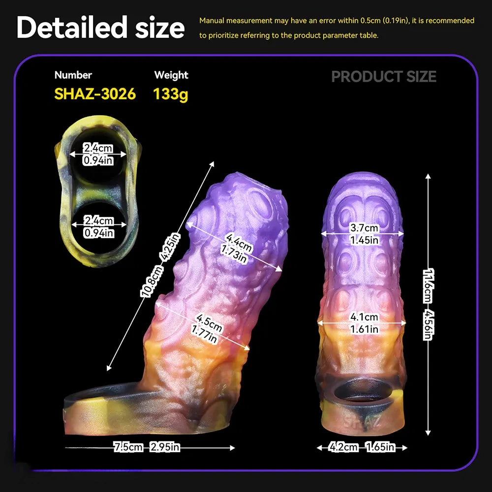 4.56in Gromsa Tentacle Silicone Soft Dildo Sleeve Cock Extender