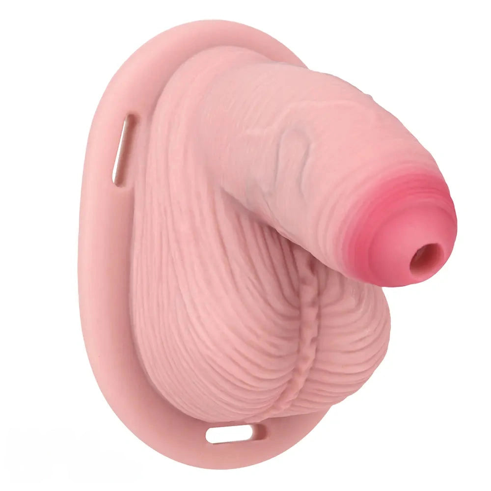 4.57in Real Hollow Chastity Cage Dildo For Women Men Gay Cock Toy