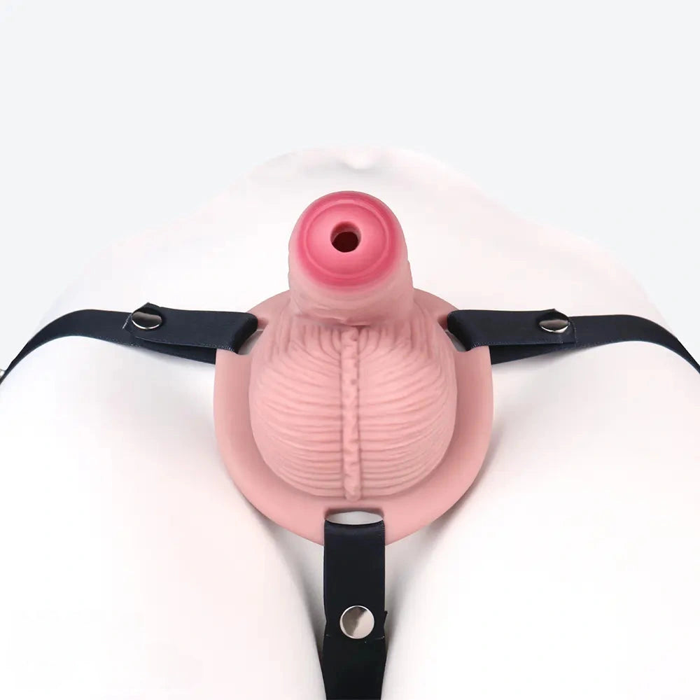 4.57in Real Hollow Chastity Cage Dildo For Women Men Gay Cock Toy