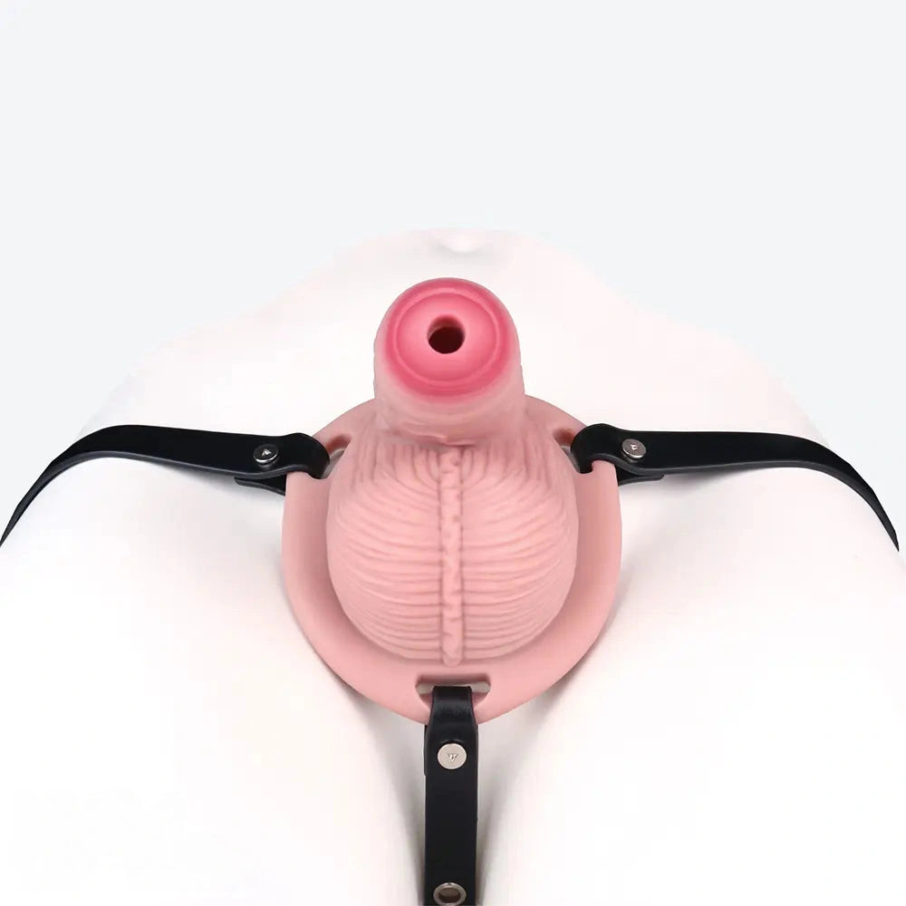 4.57in Real Hollow Chastity Cage Dildo For Women Men Gay Cock Toy