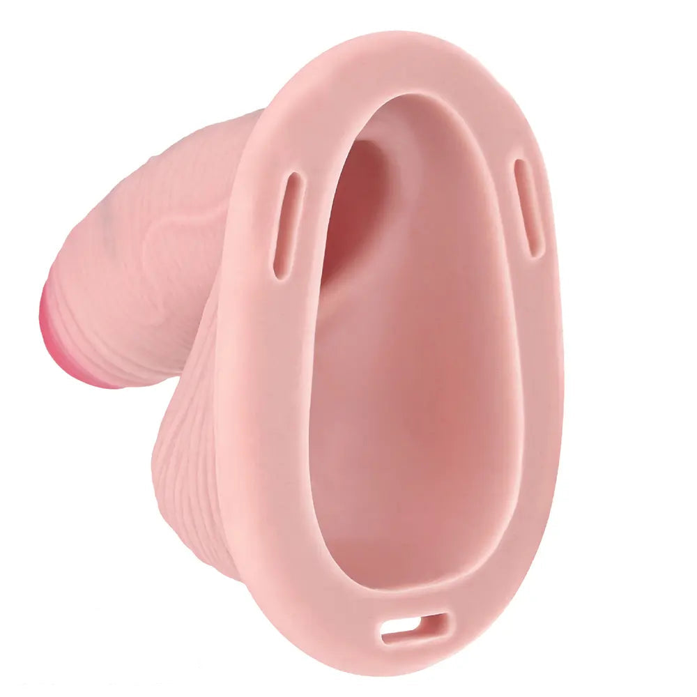 4.57in Real Hollow Chastity Cage Dildo For Women Men Gay Cock Toy