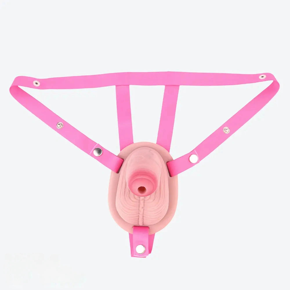4.57in Real Hollow Chastity Cage Dildo For Women Men Gay Cock Toy