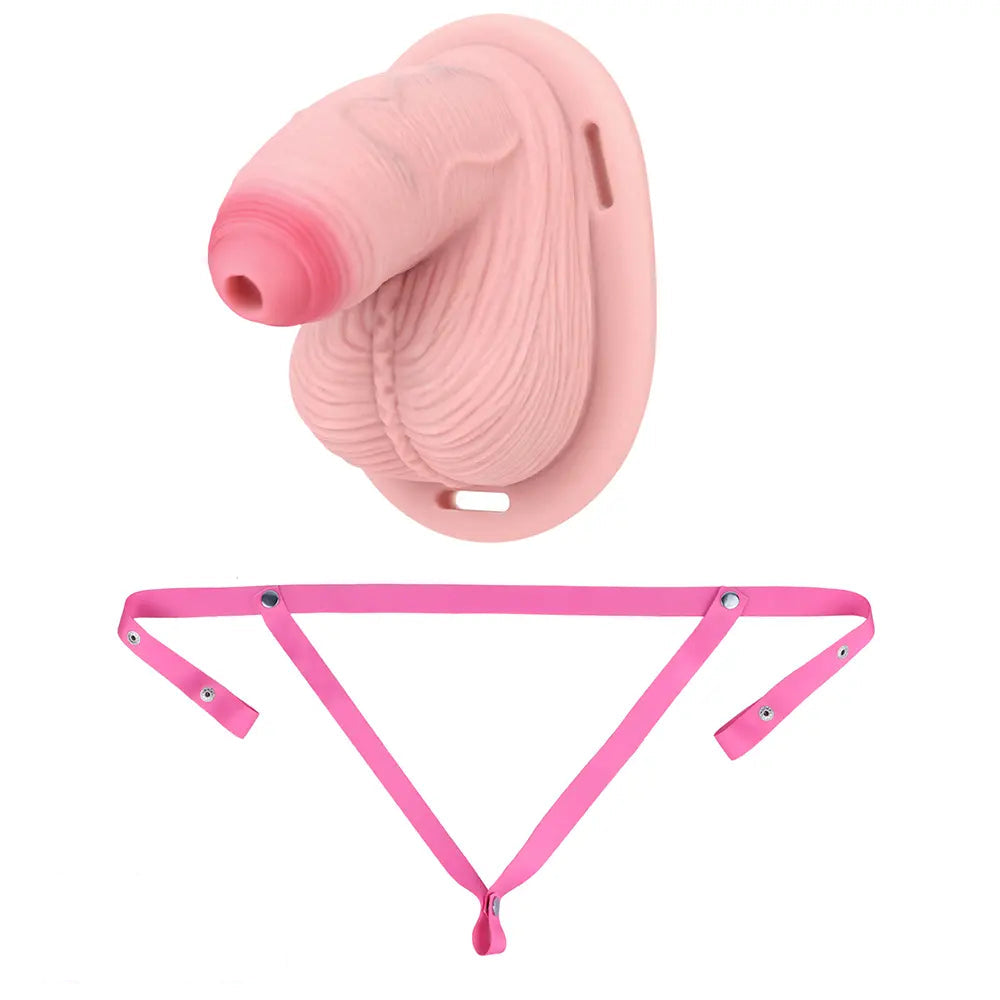 4.57in Real Hollow Chastity Cage Dildo For Women Men Gay Cock Toy