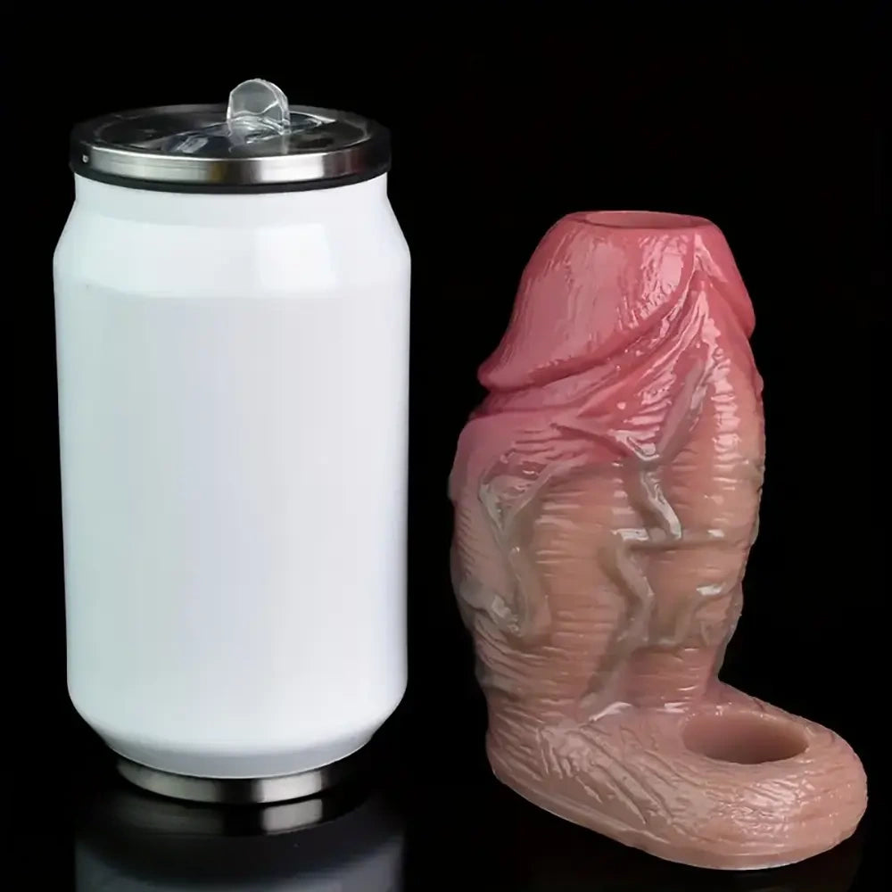 4.57in Thick Realistic Open-Ended Liquid Silicone Hollow Penis Sleeve