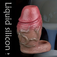 4.57in Thick Realistic Open-Ended Liquid Silicone Hollow Penis Sleeve
