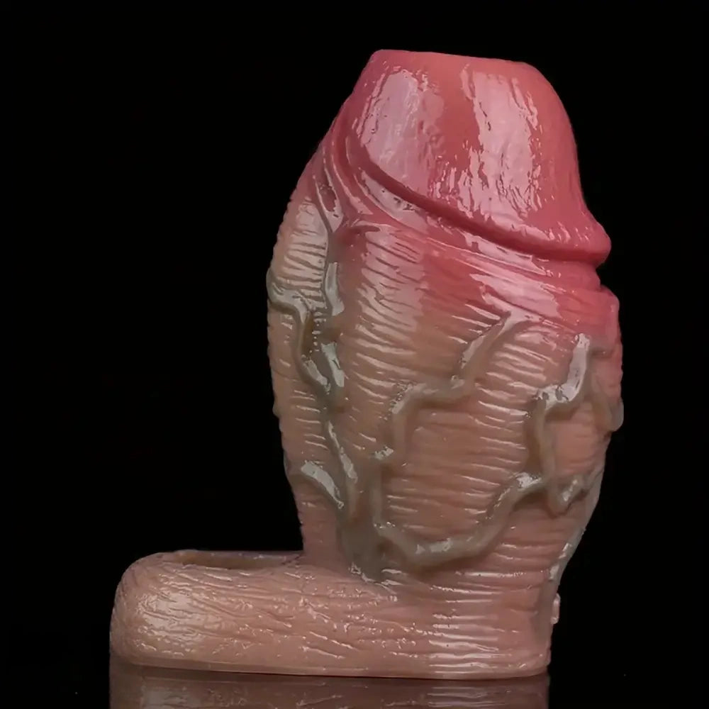 4.57in Thick Realistic Open-Ended Liquid Silicone Hollow Penis Sleeve