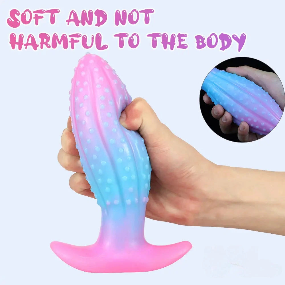 4.5in 5.67in 7.6in SML Silicone Soft Fluorescent Luminous Anal Plug Dildo