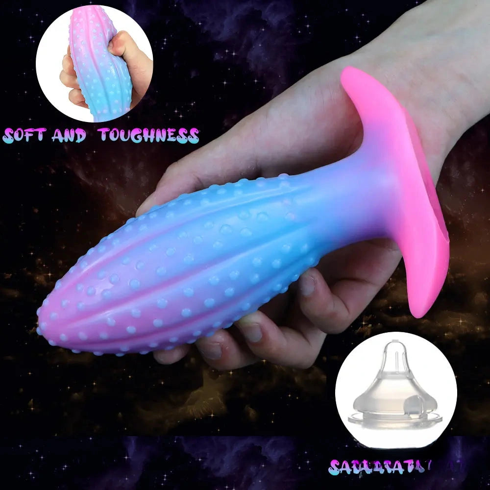 4.5in 5.67in 7.6in SML Silicone Soft Fluorescent Luminous Anal Plug Dildo