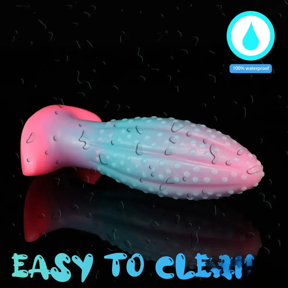 4.5in 5.67in 7.6in SML Silicone Soft Fluorescent Luminous Anal Plug Dildo