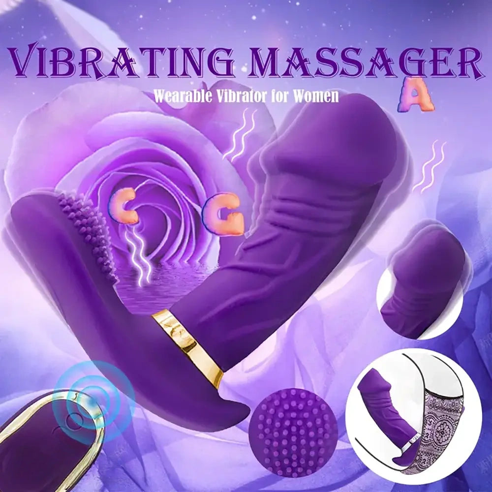 4.5in Rechargeable Vibrating Remote Wearable G-Spot Strap-On Dildo