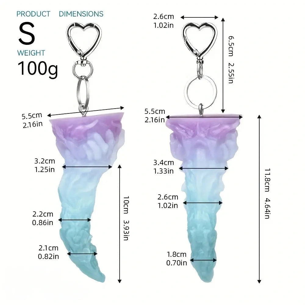 4.64in 5.23in Anal Plug Pedant Dildo Key Chain Animal Deer Silicone Sex Toy