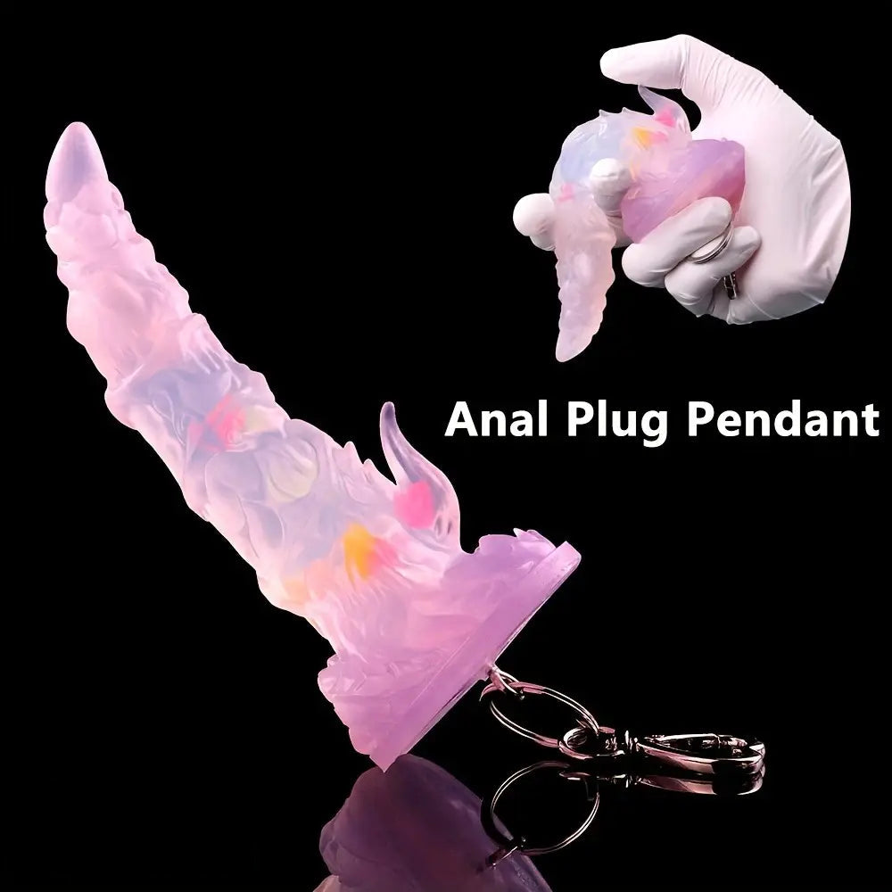 4.64in 5.23in Anal Plug Pedant Dildo Key Chain Animal Deer Silicone Sex Toy
