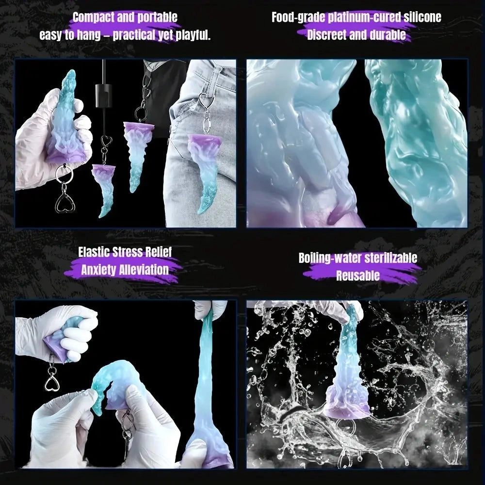 4.64in 5.23in Anal Plug Pedant Dildo Key Chain Animal Deer Silicone Sex Toy