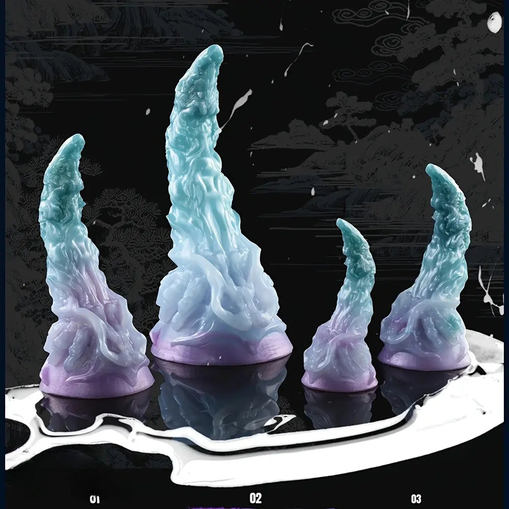 4.64in 5.82in 7in 9.44in Fantasy Series Curved Monster Creature Dildo