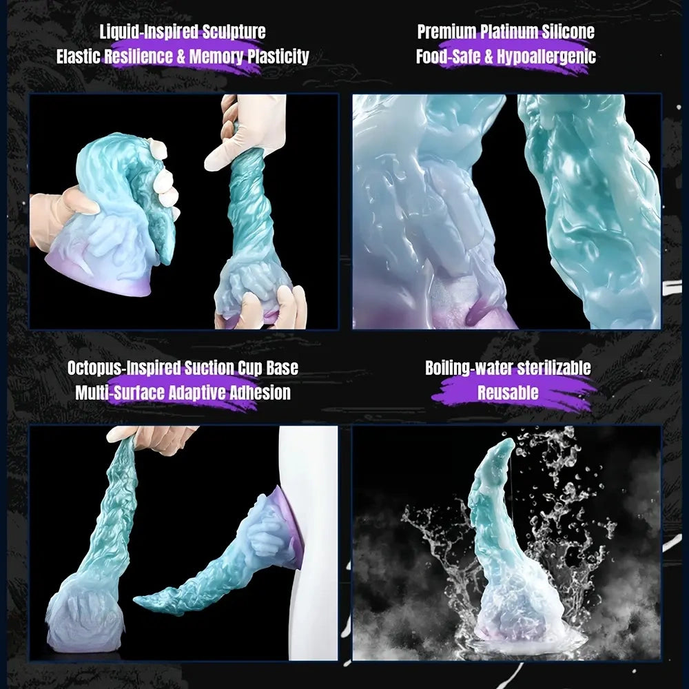 4.64in 5.82in 7in 9.44in Fantasy Series Curved Monster Creature Dildo