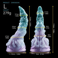 4.64in 5.82in 7in 9.44in Fantasy Series Curved Monster Creature Dildo
