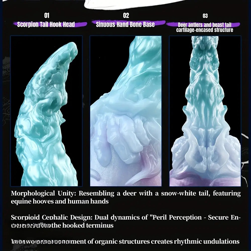 4.64in 5.82in 7in 9.44in Fantasy Series Curved Monster Creature Dildo