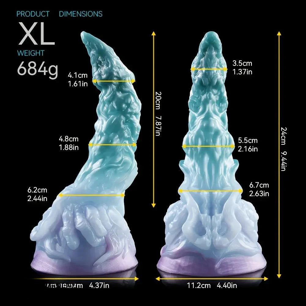 4.64in 5.82in 7in 9.44in Fantasy Series Curved Monster Creature Dildo