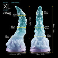 4.64in 5.82in 7in 9.44in Fantasy Series Curved Monster Creature Dildo