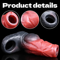 4.64in Water Spraying Squirting Monster Knot Dildo Sleeve Stretchy Penis Ring