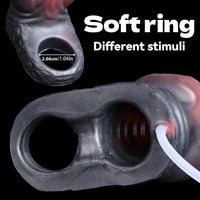 4.64in Water Spraying Squirting Monster Knot Dildo Sleeve Stretchy Penis Ring