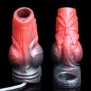 4.64in Water Spraying Squirting Monster Knot Dildo Sleeve Stretchy Penis Ring