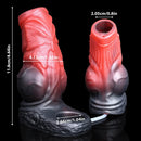 4.64in Water Spraying Squirting Monster Knot Dildo Sleeve Stretchy Penis Ring
