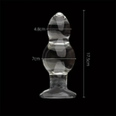 4.65in 4.92in 5.9in 6.89in Transparent Clear Small Beads Glass Dildo