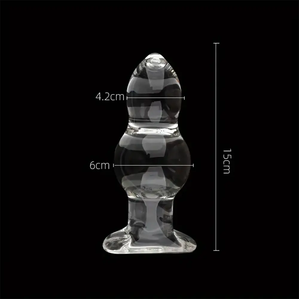 4.65in 4.92in 5.9in 6.89in Transparent Clear Small Beads Glass Dildo