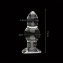 4.65in 4.92in 5.9in 6.89in Transparent Clear Small Beads Glass Dildo