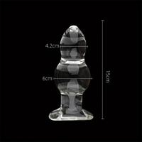 4.65in 4.92in 5.9in 6.89in Transparent Clear Small Beads Glass Dildo