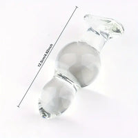 4.65in 4.92in 5.9in 6.89in Transparent Clear Small Beads Glass Dildo