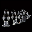 4.65in 4.92in 5.9in 6.89in Transparent Clear Small Beads Glass Dildo