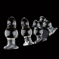 4.65in 4.92in 5.9in 6.89in Transparent Clear Small Beads Glass Dildo