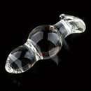 4.65in 4.92in 5.9in 6.89in Transparent Clear Small Beads Glass Dildo