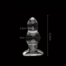 4.65in 4.92in 5.9in 6.89in Transparent Clear Small Beads Glass Dildo