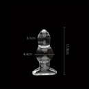 4.65in 4.92in 5.9in 6.89in Transparent Clear Small Beads Glass Dildo