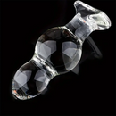 4.65in 4.92in 5.9in 6.89in Transparent Clear Small Beads Glass Dildo