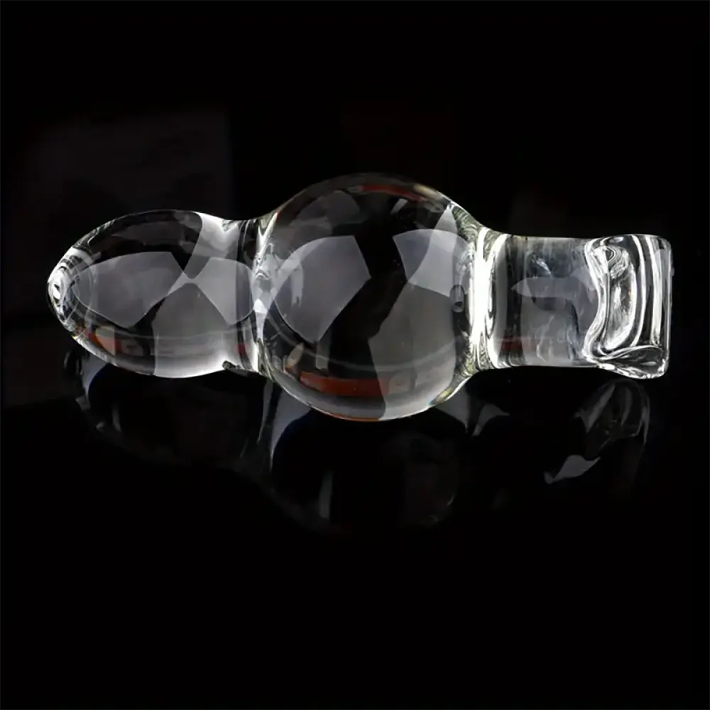 4.65in 4.92in 5.9in 6.89in Transparent Clear Small Beads Glass Dildo