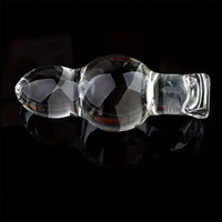 4.65in 4.92in 5.9in 6.89in Transparent Clear Small Beads Glass Dildo