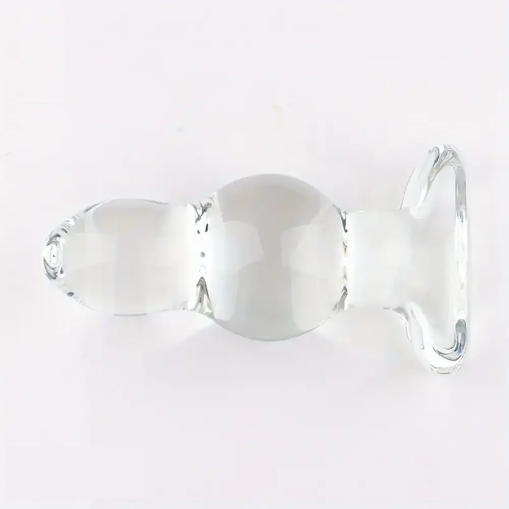 4.65in 4.92in 5.9in 6.89in Transparent Clear Small Beads Glass Dildo