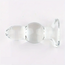 4.65in 4.92in 5.9in 6.89in Transparent Clear Small Beads Glass Dildo