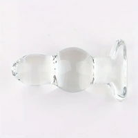 4.65in 4.92in 5.9in 6.89in Transparent Clear Small Beads Glass Dildo